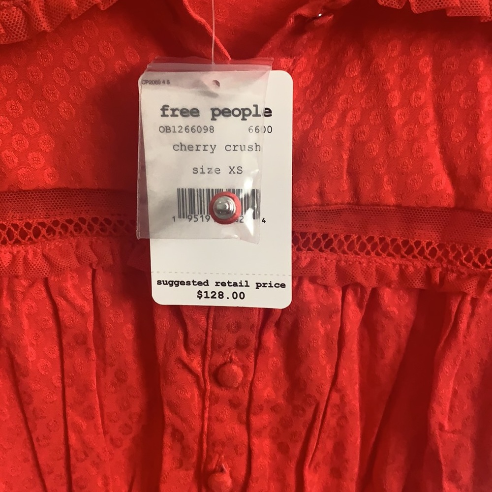 NWT Free People Cherry Crush Dress Extra Small - Picture 5 of 12